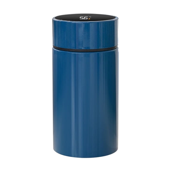 Btomtd 6.8oz Stainless Steel Insulated Cup, Mini Pocket Tumbler with Smart Temperature Display, Concise Style Water Bottle and Mug for Men and Women, Blue