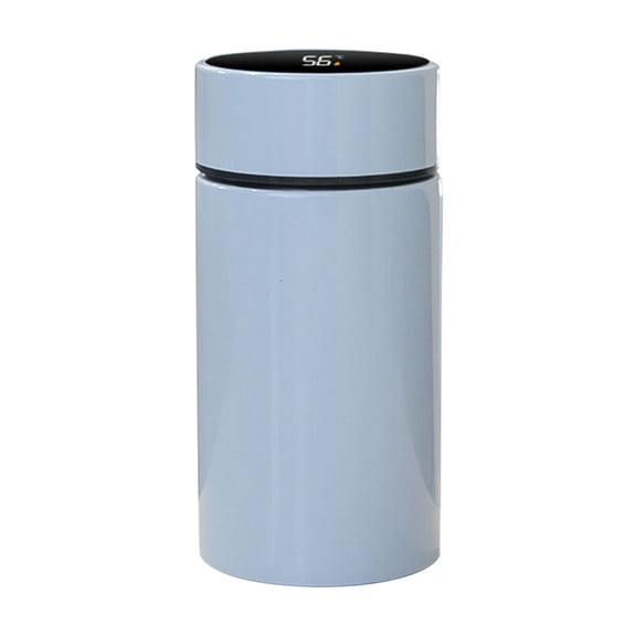 Btomtd 6.8oz Stainless Steel Insulated Cup, Mini Pocket Tumbler with Smart Temperature Display, Concise Style Water Bottle and Mug for Men and Women, Light Blue