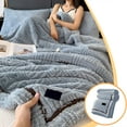 thumbnail image 1 of Btomtd 60"x80" Thickened Flannel Fleece Throw Blanket, Double Layer Bed Blankets for Warm Comfort, Ideal Office Nap Cover and Plush Couch Blanket for Bed, Gray, 1 of 6