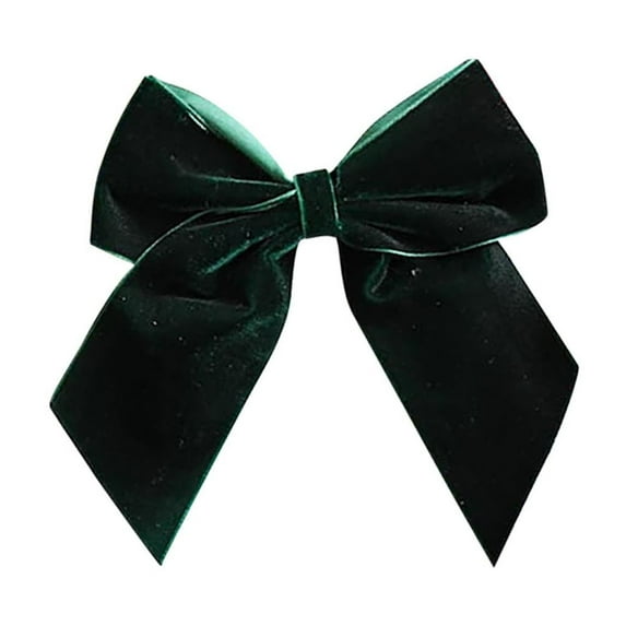 Btomtd 7.08"x5.11" 12pcs Velvet Bows for Christmas Tree Decoration and Flower Garlands Festive Ornaments and Holiday Bow Arrangements for Seasonal Displays, Green
