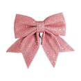 thumbnail image 1 of Btomtd 7.87"x6.69" Pearl Cottons Gold Powder Bow for Mall Christmas Tree Decoration and Gift Box DIY Accessories Festive Ornaments and Holiday Bows for Crafting, Pink, 1 of 6