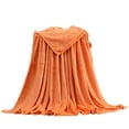 thumbnail image 1 of Btomtd 70"x80" Warm Fleece Throw Blanket for Sofa Bedding Bed Blanket Lightweight Cover Blanket for All Seasons Use, Orange, 1 of 4