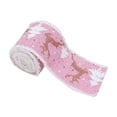 thumbnail image 1 of Btomtd 78.74"x2.67" Velvet Trimmed Christmas Webbing Ribbon for Gift Box Wrapping and Bow Making Decorative Ribbon for Holiday Ornaments and Presentation, Pink, 1 of 6