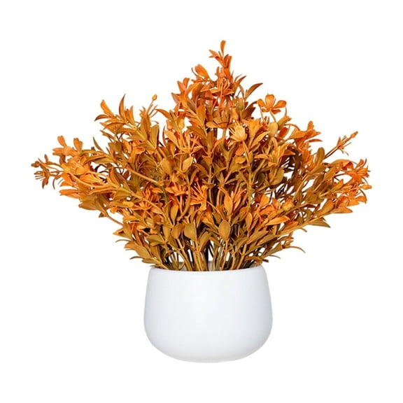 Btomtd 9"x4"x4" Artificial Bonsai Plants, Small Fake Grass Potted Arrangement for Living Room Desk and Entryway Decor, Simulation Fake Flowers and Green Fake Plants Ornaments, A