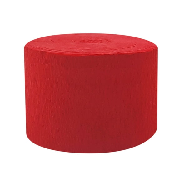 Btomtd 984.25"x1.77" Bright Crepe Paper Ribbon Roll for DIY Crafts and Bow Making Party Ornaments and Holiday Decorations Versatile Decorative Ribbon Supplies, Red