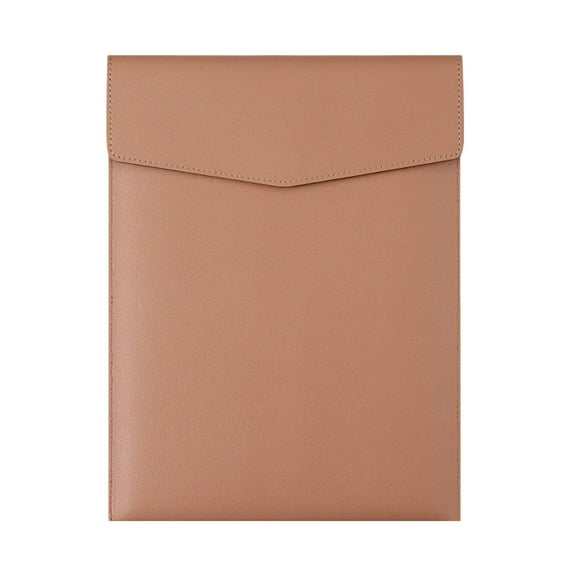 Btomtd A4 Imitation Leather File Folder Business Storage Large Capacity for Student Documents File Organizer File Bag, Khaki