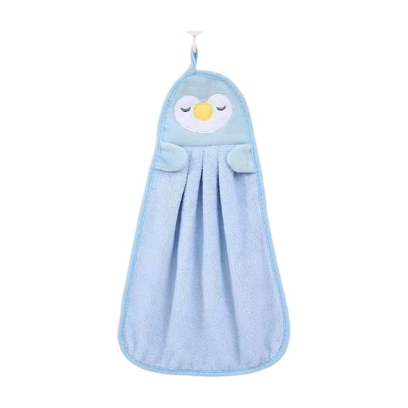Btomtd Absorbent Hand Towels with Hanging Loop, Fast Drying Kitchen Washcloths, Soft Reusable Wipe Towels for Bathroom, Size 14.6" x 9.8", Blue