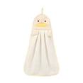 thumbnail image 1 of Btomtd Absorbent Hand Towels with Hanging Loop, Fast Drying Kitchen Washcloths, Soft Reusable Wipe Towels for Bathroom, Size 14.6" x 9.8", Yellow, 1 of 6