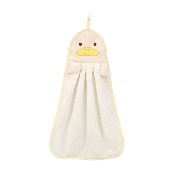 Btomtd Absorbent Hand Towels with Hanging Loop, Fast Drying Kitchen Washcloths, Soft Reusable Wipe Towels for Bathroom, Size 14.6" x 9.8", Yellow
