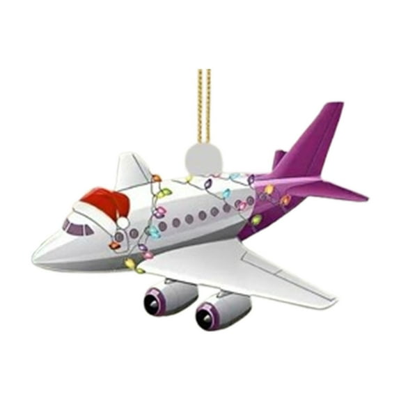 Btomtd Aircraft Themed Christmas Ornaments, Acrylic Tree Pendant for Hanging Display, Aircraft Hanging Decoration for Holiday, Aviation Decor and Ornaments, Hot Pink