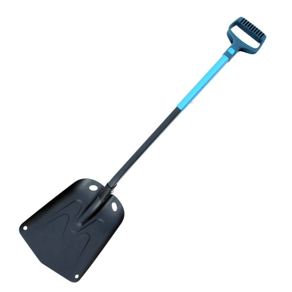 Btomtd Aluminum Alloy Long Handled Snow Shovel, Multifunction Folding Tool for Off-Road and Outdoor Use, Small Shovel for Snow Cleaning, Size 37"x8.7", Black