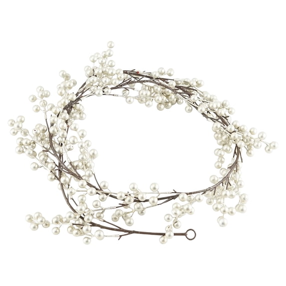 Btomtd Artificial Ball Berry Garland String 6.2FT, Christmas Rattan Decor Vines for Fireplace Xmas Tree Holiday Decorations, Silver
