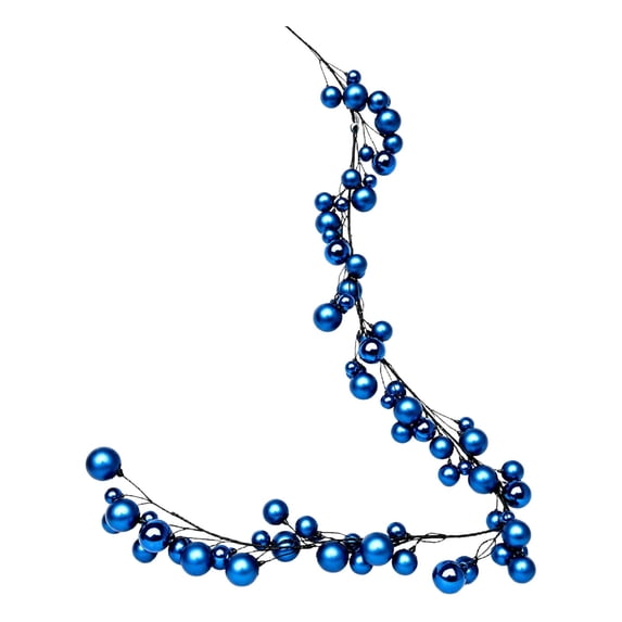 Btomtd Artificial Ball Berry Garland String 6FT, Christmas Rattan Decor Vines for Fireplace Xmas Tree Holiday Decorations, Blue