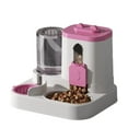 thumbnail image 1 of Btomtd Automatic Cat Feeder and Water Dispenser 2 In 1 Combo, Large Capacity Self Feeding Cat Bowl for Puppies and Medium Sized Dogs, Cat Food Dispenser for Household Pets, Pink, 1 of 6