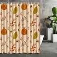 thumbnail image 1 of Btomtd Autumn Harvest Printed Shower Curtain with Pumpkin Theme, Polyester Waterproof Shower Curtain Liner for Bathroom, Thanksgiving Themed Bathroom Curtains - 35.43"x70.86", A, 1 of 6