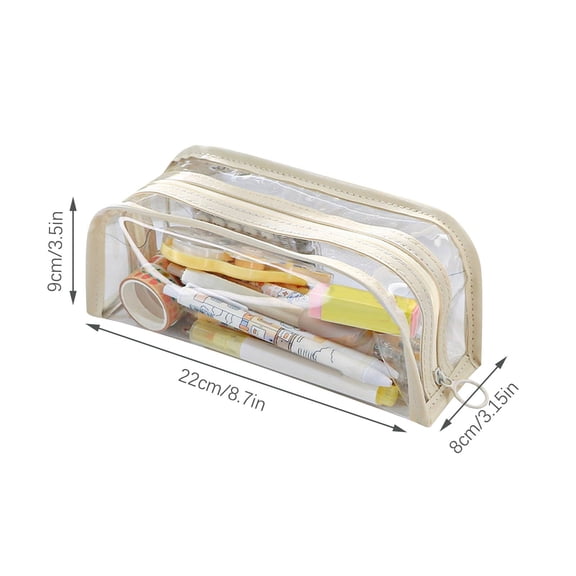 Btomtd Pencil Case,Cute Pencil Case,Preppy Pencil Case,Large Capacity Transparent Multifunctional Stationery Portable Pencil Case