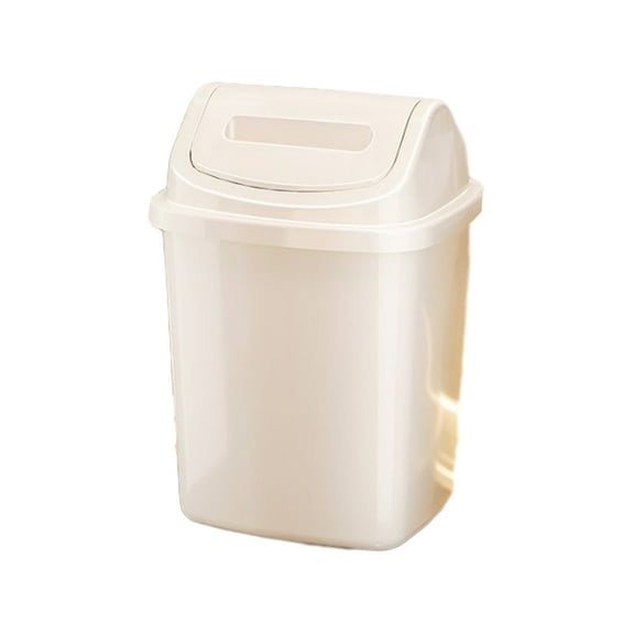Btomtd Bathroom Trash Can with Flip Lid Plastic Wastebasket for Toilet and Office Garbage Can Suitable for Bedroom Living Room, Khaki