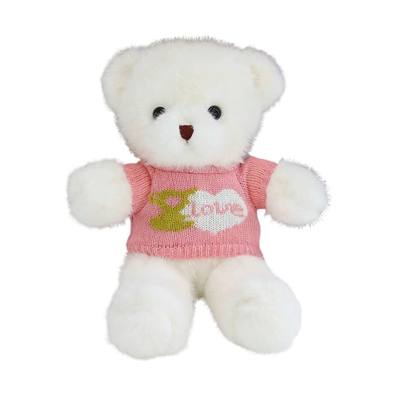 Btomtd Bear Plush Toy Pillow, Soft Stuffed Animals Couch Pillows, Cozy Throw Pillows for Room Decor, Birthday and Holiday Gift Idea, Size 12", White