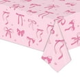 thumbnail image 1 of Btomtd Bowknot Printed Birthday Tablecloth, Disposable Party Table Cover and Layout Supplies, Holiday Props Table Cloth for Festive Decorations, 108"x54", Pink, 1 of 7