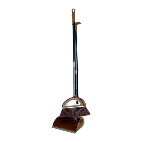 Btomtd Broom and Dustpan Set for Household Room Sweeping Dustpan Combo Broom Cleaning Tool Broom and Dustpan Set, Coffee