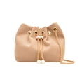 thumbnail image 1 of Btomtd Bucket Shaped Crossbody Bags, Chain Flannelette Shoulder Bag, Commuting Handbag and Purses for Women, Khaki, 1 of 6