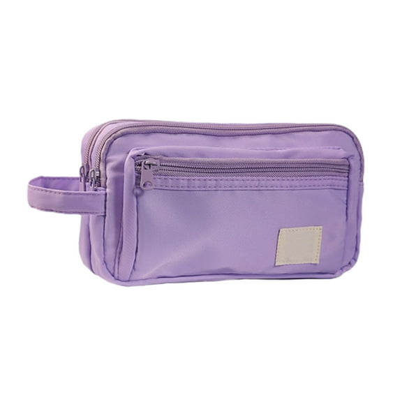 Btomtd Canvas Pencil Case Multifunctional Pencil Bag Multi Layer Pencil Pouch Pencil Box with Zipper Gifts Stationery Organizer, Purple