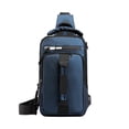 thumbnail image 1 of Btomtd Casual Crossbody Bag for Hiking and Camping, Shoulder Bag and Chest Bag for Men and Women, Handbag and Purse with Earphone Hole for Outdoor Trips, Blue, 1 of 6