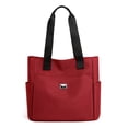 thumbnail image 1 of Btomtd Casual Fashion Tote Bag for Women, Versatile Canvas Messenger Crossbody Bag with Super Large Capacity, Fabric Shoulder Bag and Spacious Carry-All Handbag, Wine, 1 of 7