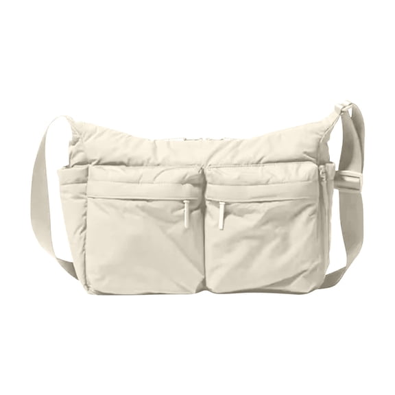 Btomtd Casual Messenger Bag and Shoulder Bag, Large Capacity Multi-Pocket Computer Crossbody Bag, Functional Sports Handbag, White