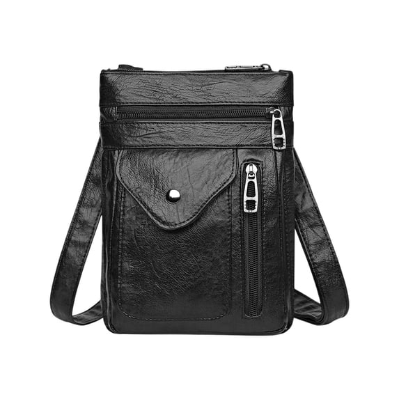 Btomtd Casual Textured Crossbody Bag for Women, Soft Small Handbag with Cell Phone Pocket, Chic Shoulder Purse and Compact Handbag, Black