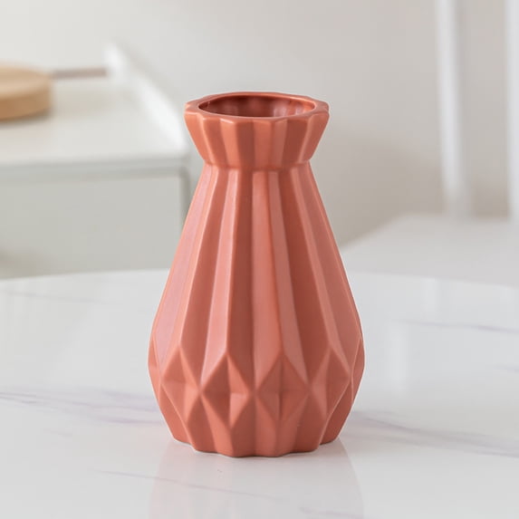 Btomtd Ceramic Hydroponic Vase, Living Room Decoration Vases for Plants, Home Decor Flower Vase and Planter for Flower Arrangement, Watermelon Red
