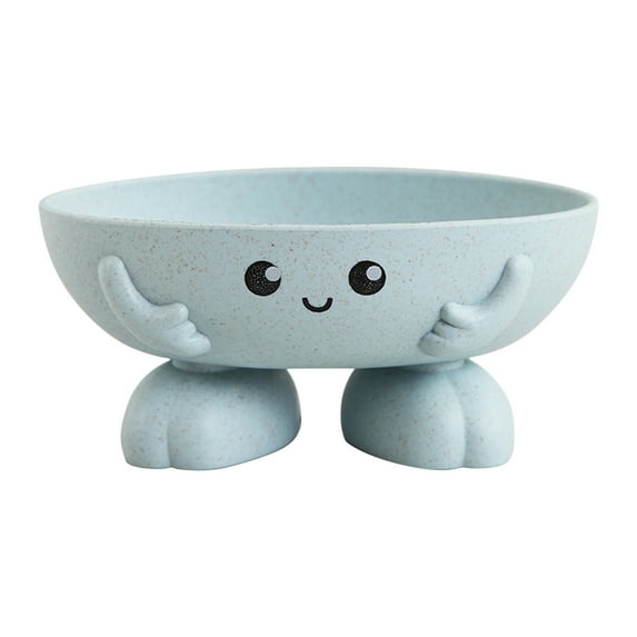 Btomtd Ceramic Soap Dish in Cute Shape, Self Draining Soap Holder for Bathroom, Soap Case and Tray To Keep Bar Soap Dry and Clean, Blue