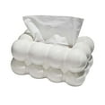 thumbnail image 1 of Btomtd Ceramic Tissue Box for Home Decoration and Vanity, Abstract Vase and Organizer for Bathroom, Living Room Centerpiece Storage Containers, White, 1 of 6