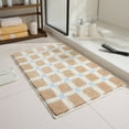 thumbnail image 1 of Btomtd Checkered Pattern Floor Mat with Soft Touch, Absorbent Bath Mat and Non-Slip Rug for Bathroom Entrance, Living Room Carpet Machine Washable, 24 x 16 Inches, Coffee, 1 of 6