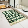 thumbnail image 1 of Btomtd Checkered Pattern Floor Mat with Soft Touch, Absorbent Bath Mat and Non-Slip Rug for Bathroom Entrance, Living Room Carpet Machine Washable, 24 x 16 Inches, Green, 1 of 6