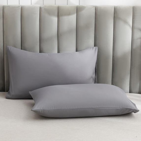 Btomtd Chilling Body Pillowcase for Hot Sleepers, Pillow Cases Queen Size Set of 2, Breathable Velvet Soft Full-Length Pillowcases (30 x 20 inch, Gray)