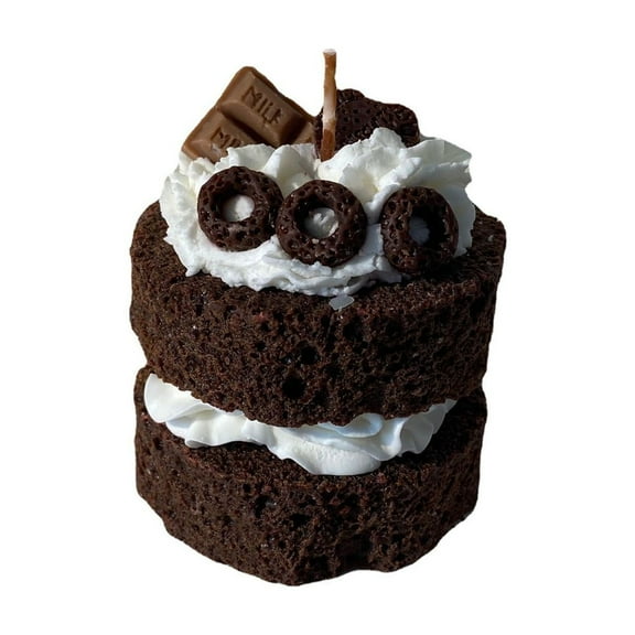 Btomtd Chocolate Cake Velvet Aromatherapy Candles, Smokeless Scented Candle for Bedroom, Birthday Gift Idea with Sweet Dessert Fragrance, 5.7 oz, Black