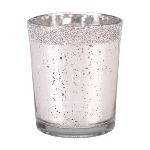 Btomtd Christmas Glass Candlestick Holders, Aromatic Candle Cup for Holiday Gift and Candlelight Dinner, Festive Tabletop Decoration Candle Holder, 2.2"x2.2"x2.6", White