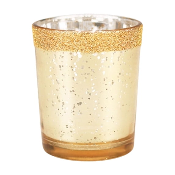 Btomtd Christmas Glass Candlestick Holders, Aromatic Candle Cup for Holiday Gift and Candlelight Dinner, Festive Tabletop Decoration Candle Holder, 2.2"x2.2"x2.6", Yellow