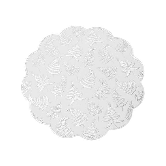 Btomtd Christmas Pines Tree Print Placemats for Household, Insulated Table Mat to Prevent Scalding, Holiday Place Mats with Tree Designs for Christmas Decorations, 15"x15", Silver