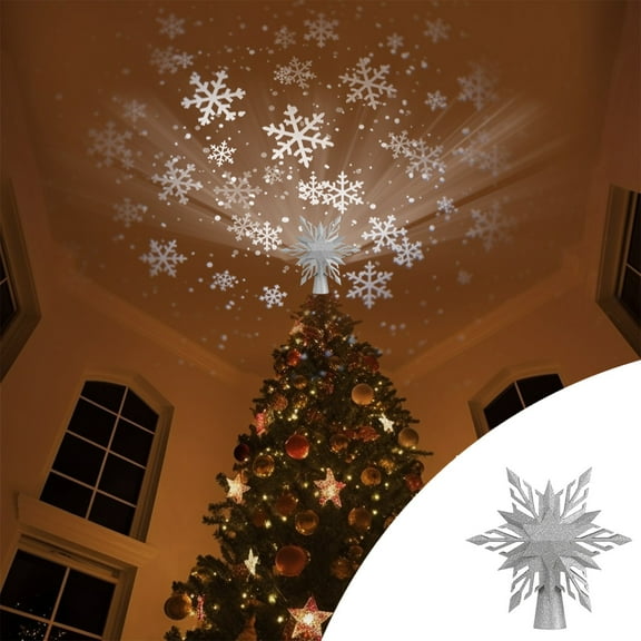 Btomtd Christmas Projector Lights,Christmas Tree Topper,Christmas Tree Decorations, Christmas Decorations, Christmas Tree LED Tree Top Projector, Christmas/holiday/winter Home Party Decorations