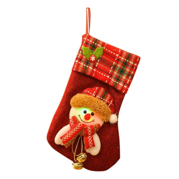 Btomtd Christmas Stockings,Christmas Lights,Christmas Decorations,Christmas Decorations Christmas Tree Decoration Socks Children's Bags Middle Size Luminous Christmas Stockings With Lights