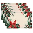 thumbnail image 1 of Btomtd Christmas Table Place Mats Set of 4 for Home and Living Room, Holiday Placemats for Dining and Decor, Festive Table Mat Set for Kitchen, 18"x12", D, 1 of 8