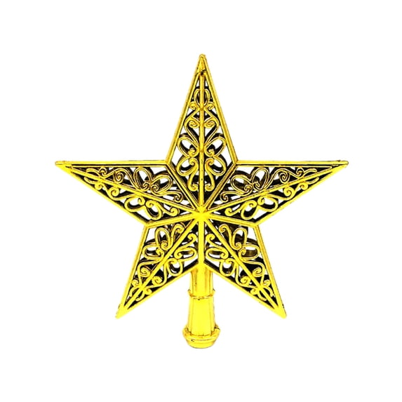 Btomtd Classic Christmas Tree Topper for Treetop Display, Hanging Christmas Decoration Ornament for Holiday, Festive Tree Topper, Traditional Topper Decor, Gold