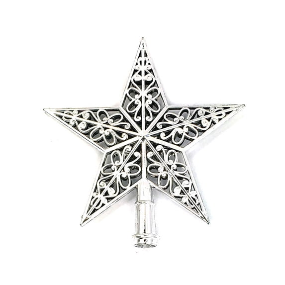 Btomtd Classic Christmas Tree Topper for Treetop Display, Hanging Christmas Decoration Ornament for Holiday, Festive Tree Topper, Traditional Topper Decor, Silver