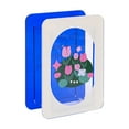thumbnail image 1 of Btomtd Clear Book Shaped Vase for Flower Display, Clear Flower Arrangement Vases as Decorative Piece, Novelty Flower Pot for Shelf and Table, Blue, 1 of 8