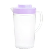 Btomtd Clear Plastic Pitcher with Lid for Cold Drinks Iced Tea and Lemonade Beverages Water Container Pitcher for Milk and Refreshing Infusions, Purple