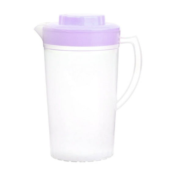 Btomtd Clear Plastic Pitcher with Lid for Cold Drinks Iced Tea and Lemonade Beverages Water Container Pitcher for Milk and Refreshing Infusions, Purple