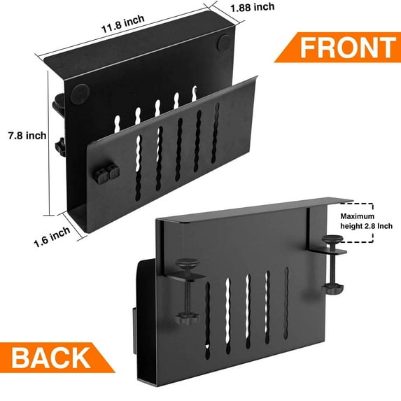 Btomtd Desk Organizer,Desk Side Storage No Drill Under Desk Cable Management Tray Clamp On Side Desk Organizer Under Desk Laptop Hold With Pen Hold Under Desk Storage For Office