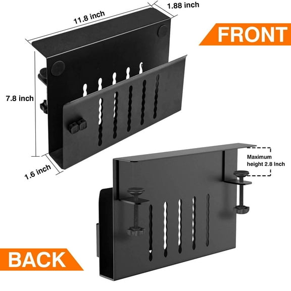 Btomtd Desk Organizer,Desk Side Storage No Drill Under Desk Cable Management Tray Clamp On Side Desk Organizer Under Desk Laptop Hold With Pen Hold Under Desk Storage For Office